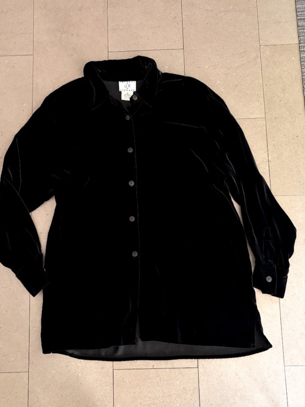 New with Tag Black Velvet Silk Blend Woman's Shirt Blouse-MED/LARGE - Picture 5 of 7